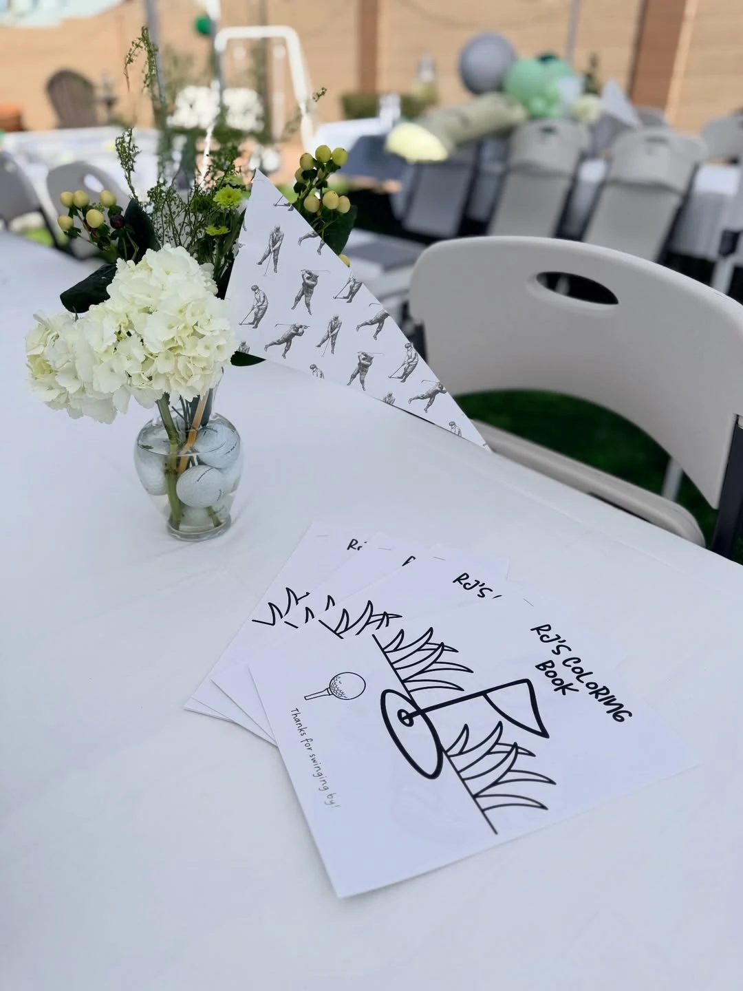 Personalized Coloring Fairway hole in one first birthday