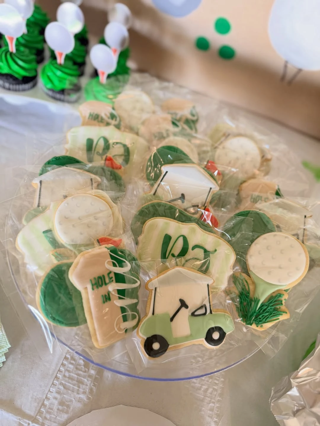 Custom Iced Fairway Treats hole in one first birthday