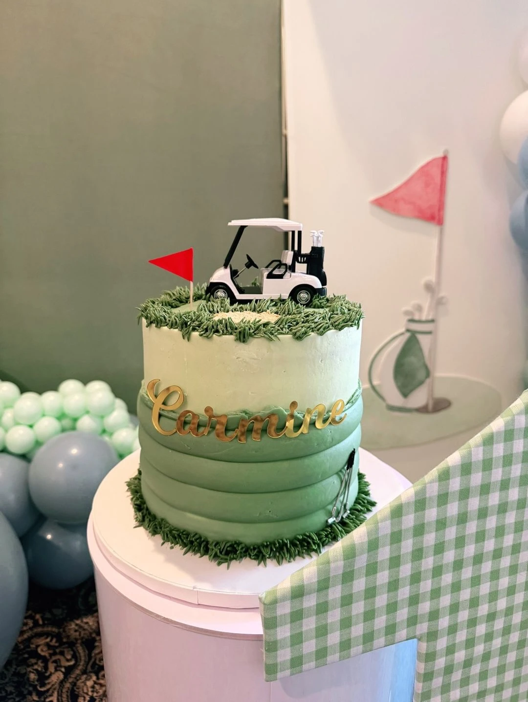 Ombre Fairway Cake Design hole in one first birthday