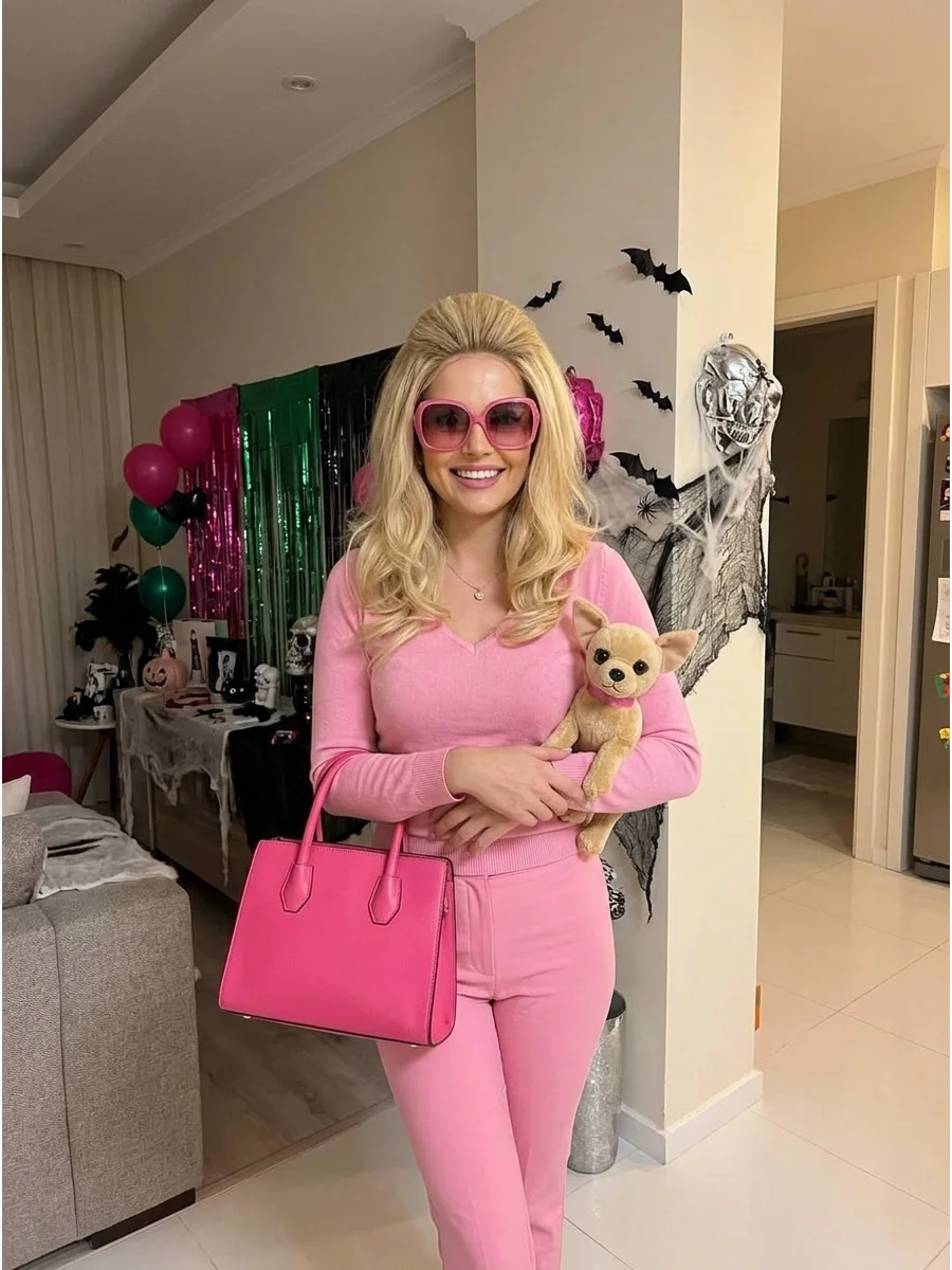Elle Woods From Legally Blonde. Choose a head-to-toe pink outfit, blonde blowout, fashionable handbag, oversized sunglasses, and a small stuffed dog for an unmistakable Elle Woods
