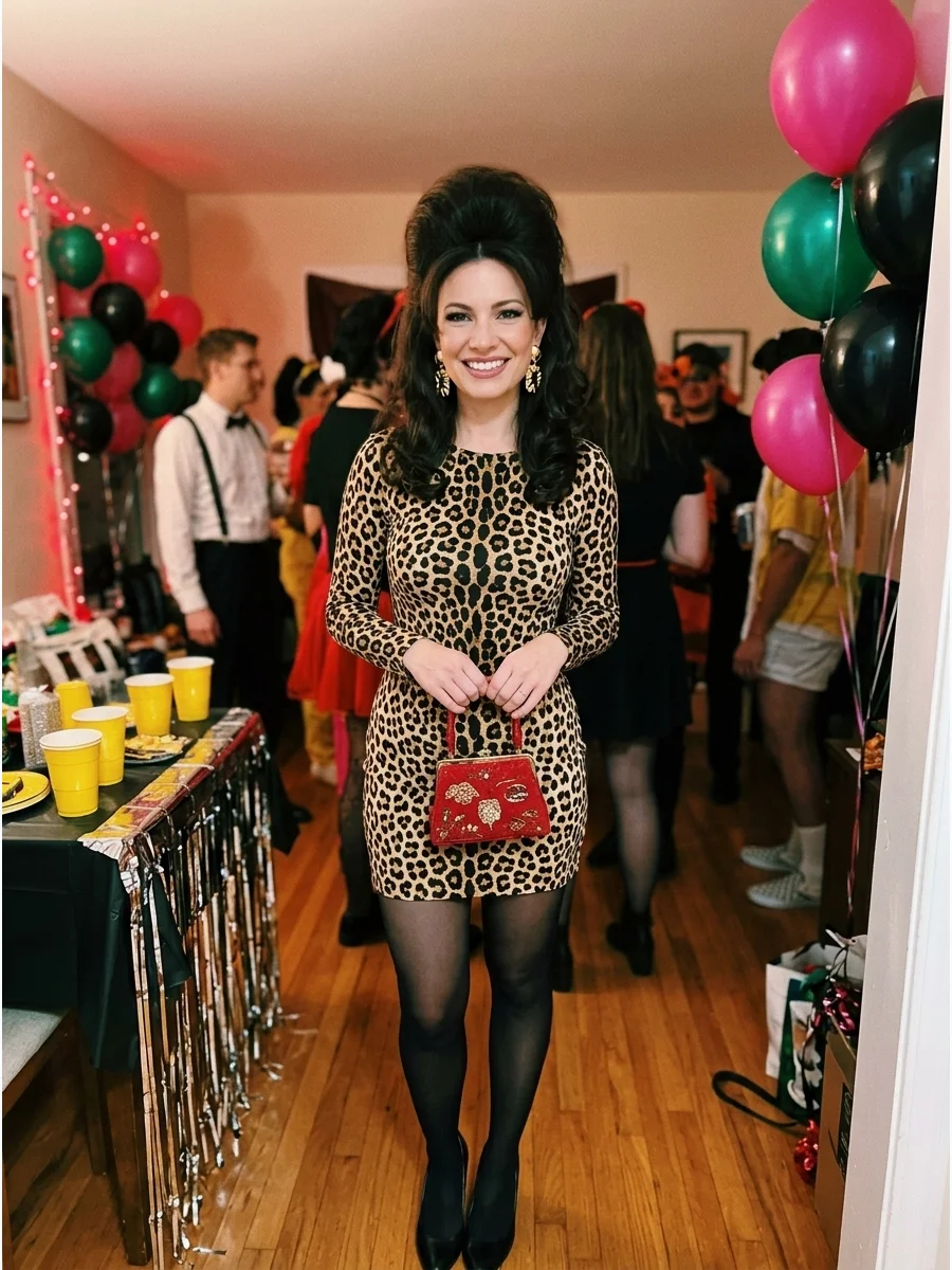 Fran Fine From The Nanny. Choose a bold animal-print mini dress or colorful skirt suit with black tights, heels, voluminous hair, and statement earrings to become Fran Fine. Iconic