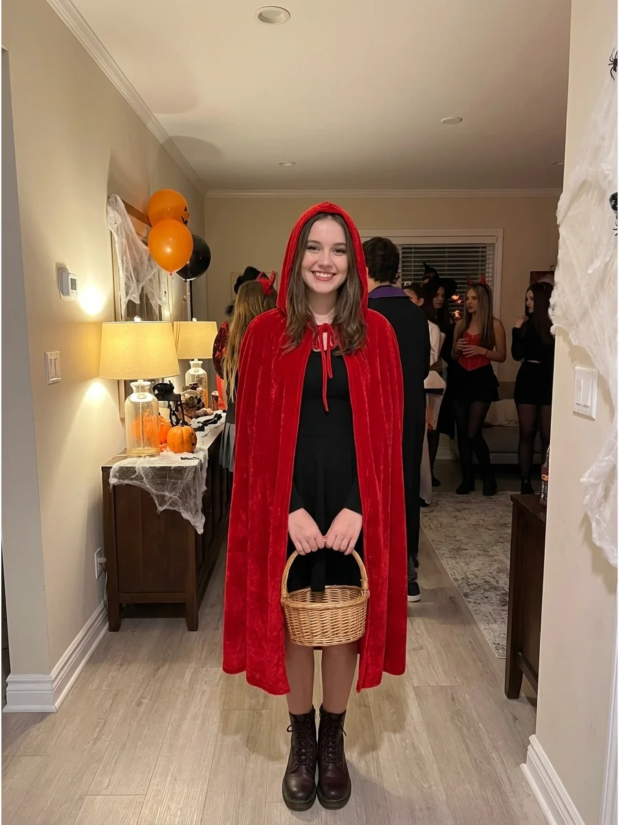Little Red Riding Hood. Pair a red hooded cape with a simple black or white dress, lace-up boots, and a wicker basket for a recognizable fairy-tale costume. Iconic Celebrity and Mu