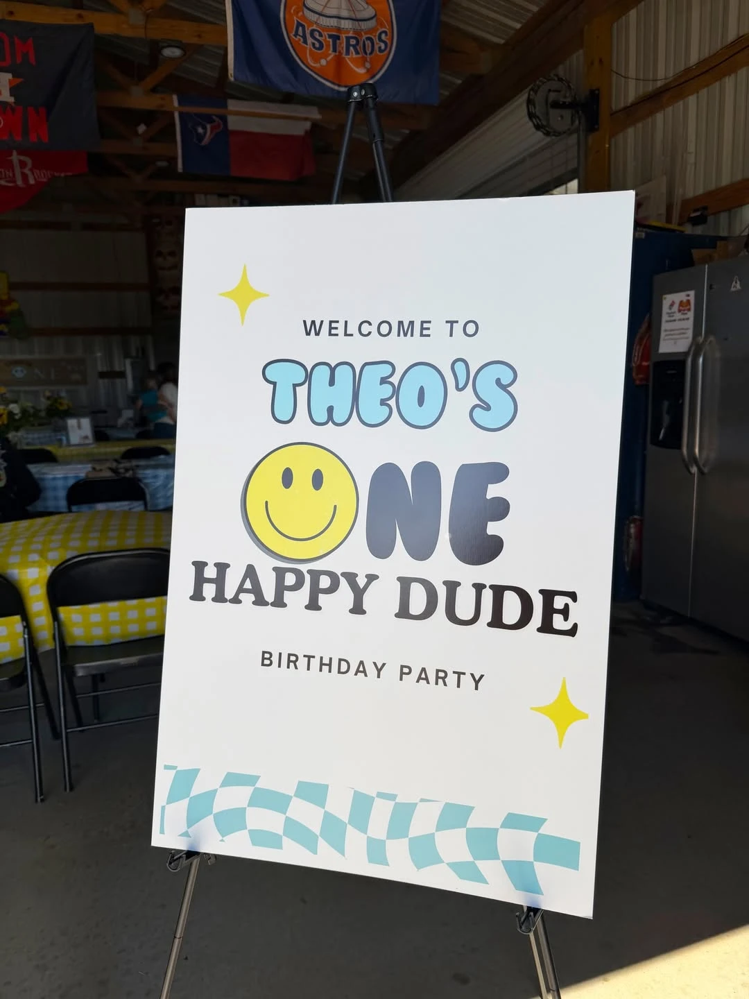 Retro Graphic Welcome Poster one happy dude birthday