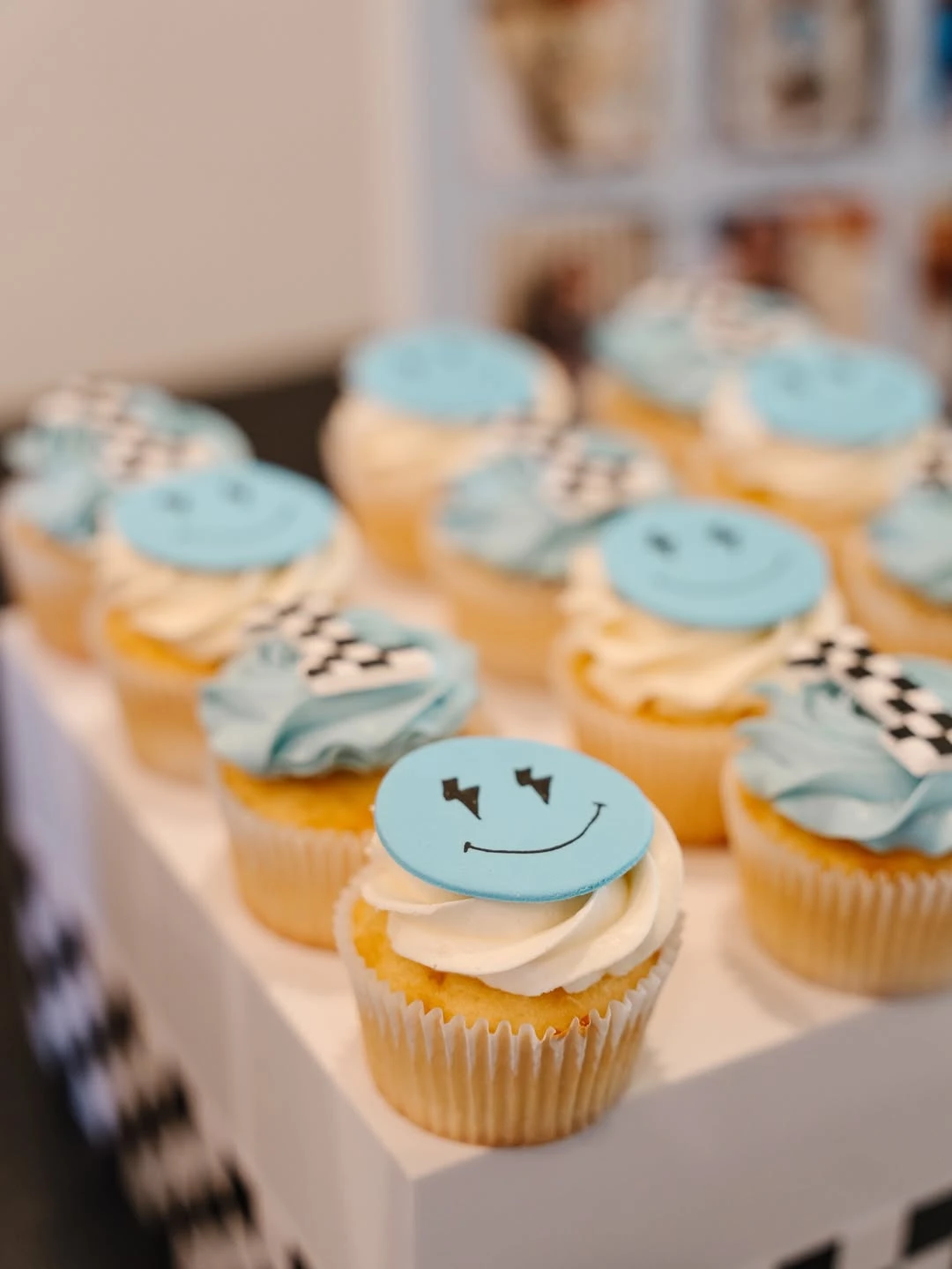 Retro Smiley Cupcake Toppers one happy dude birthday