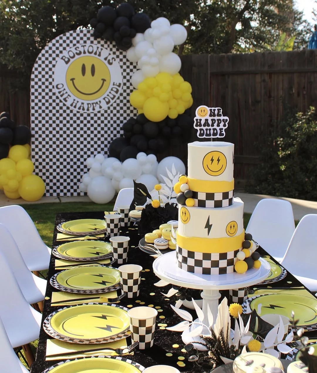 Checkered Arch Focal Point one happy dude birthday