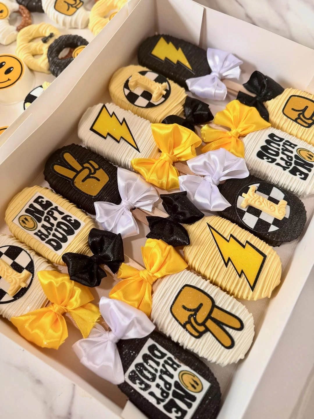 Retro Graphic Dessert Assortment one happy dude birthday