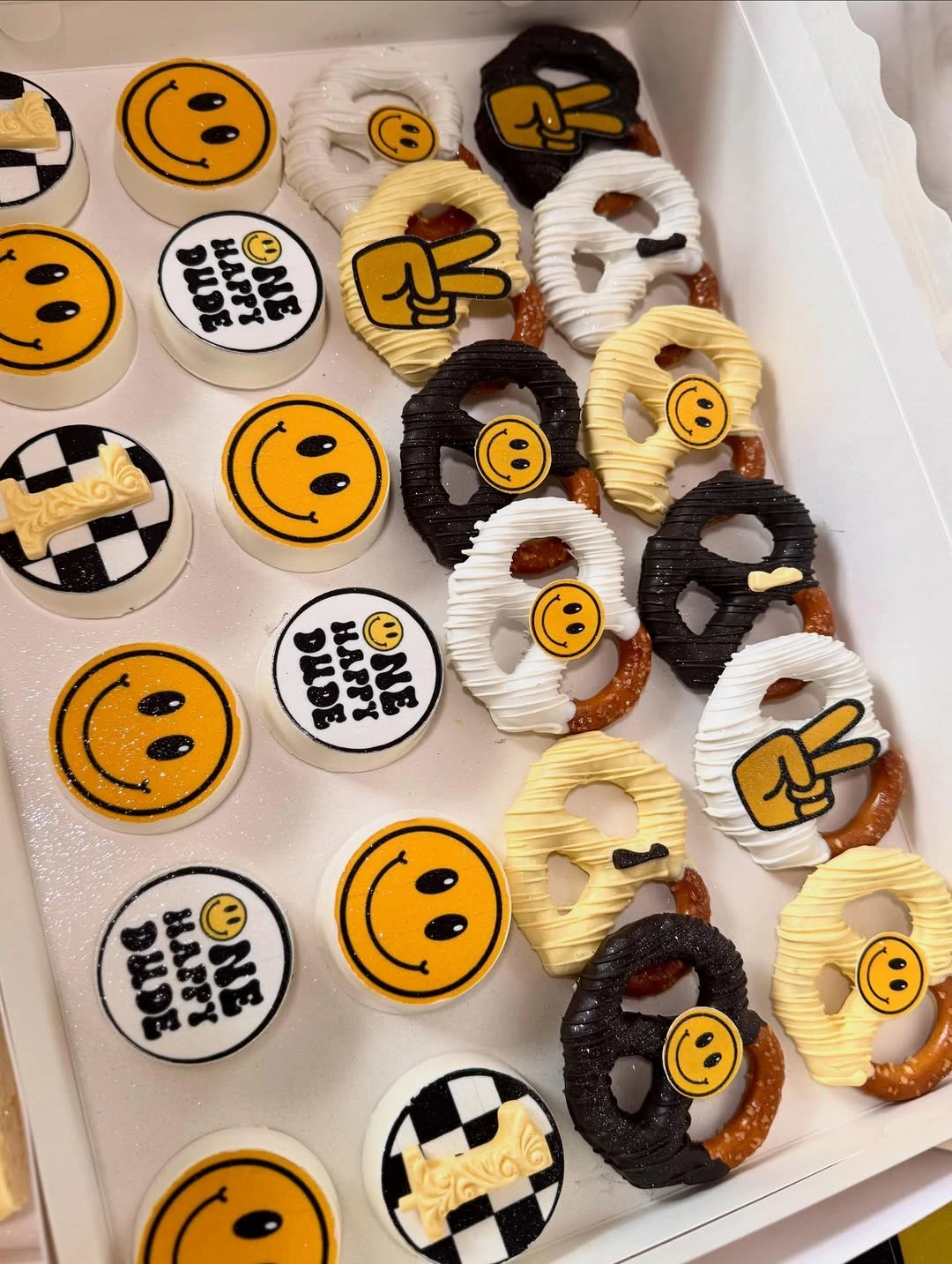 Retro Graphic Dessert Assortment one happy dude birthday