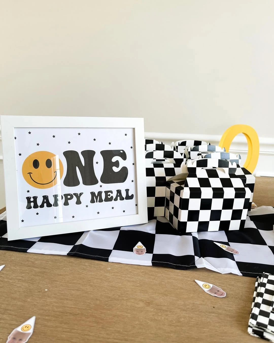 Checkered Happy Meal Favors one happy dude birthday