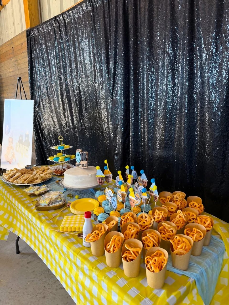 Themed Dessert Station Setup one happy dude birthday