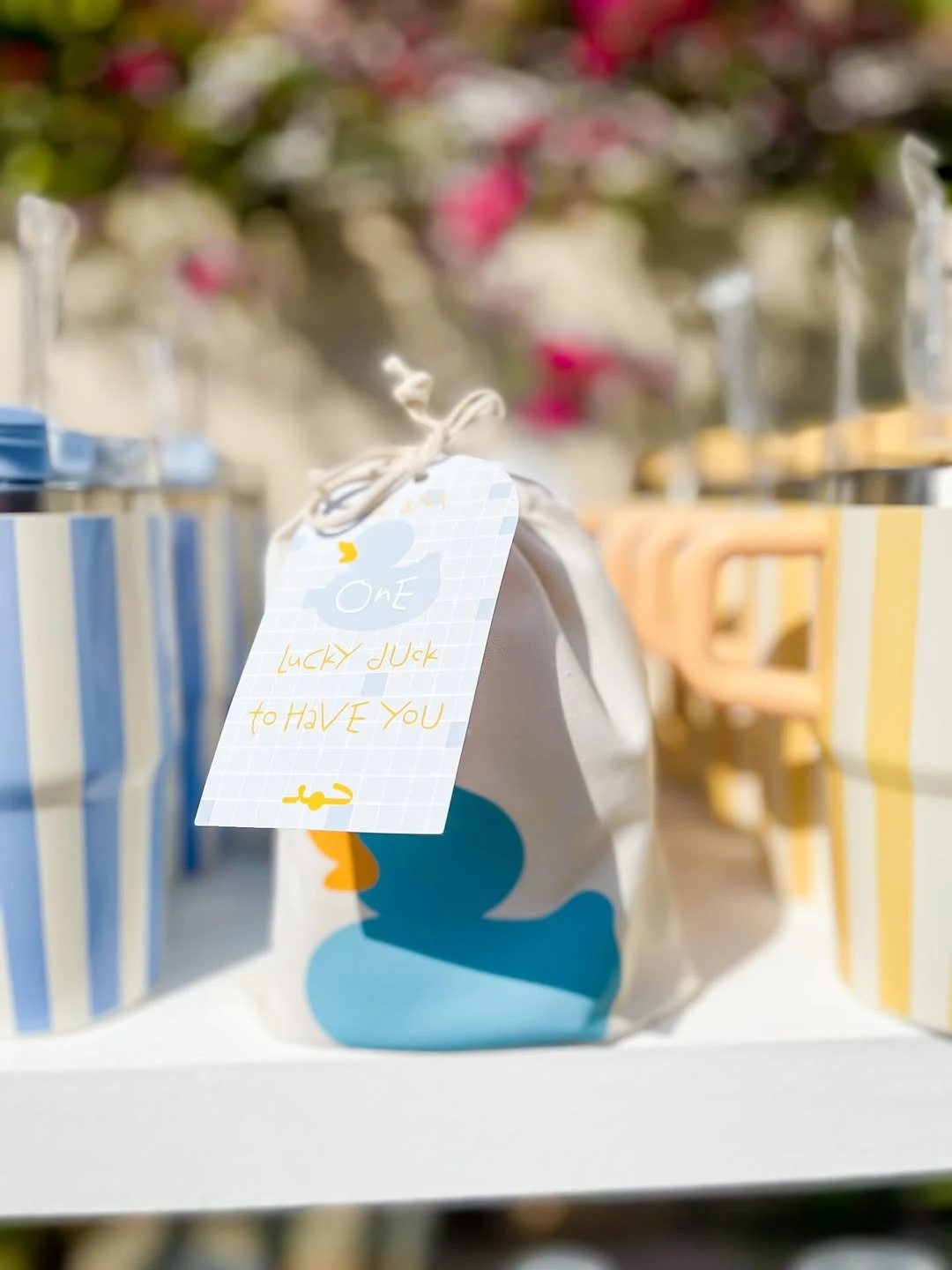 Punny Keepsake Bags one lucky duck birthday party