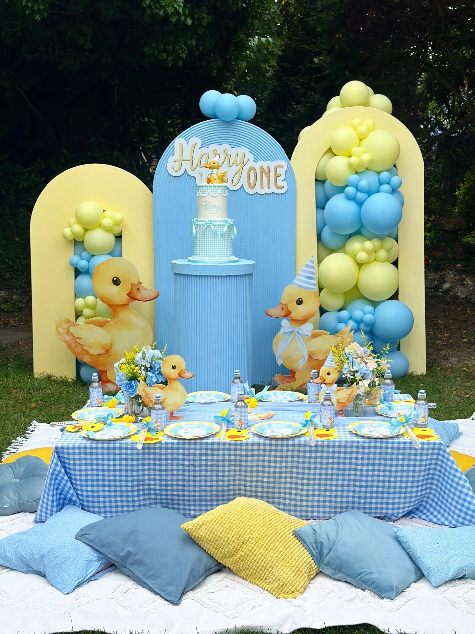 Gingham Pond Picnic Station one lucky duck birthday party