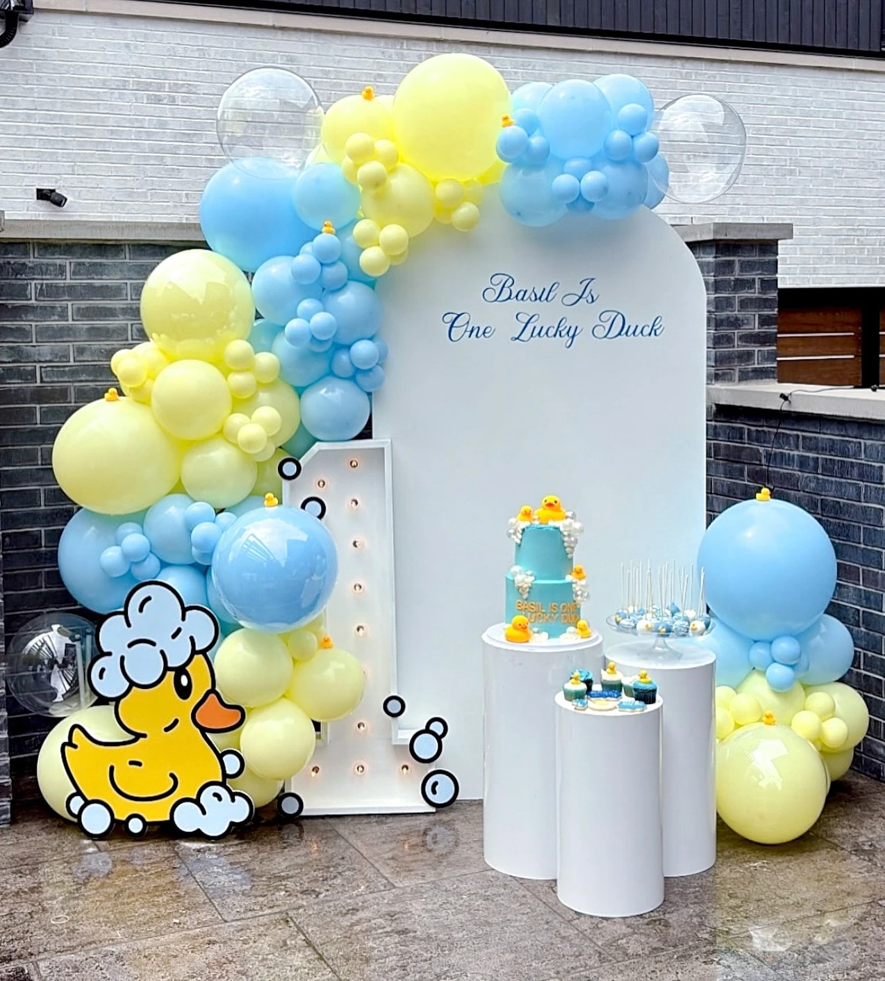Tiered Plinth Display Station one lucky duck birthday party
