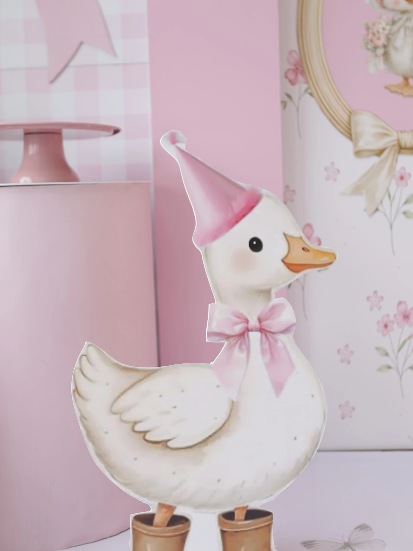 Large Duckling Table Cutout one lucky duck birthday party