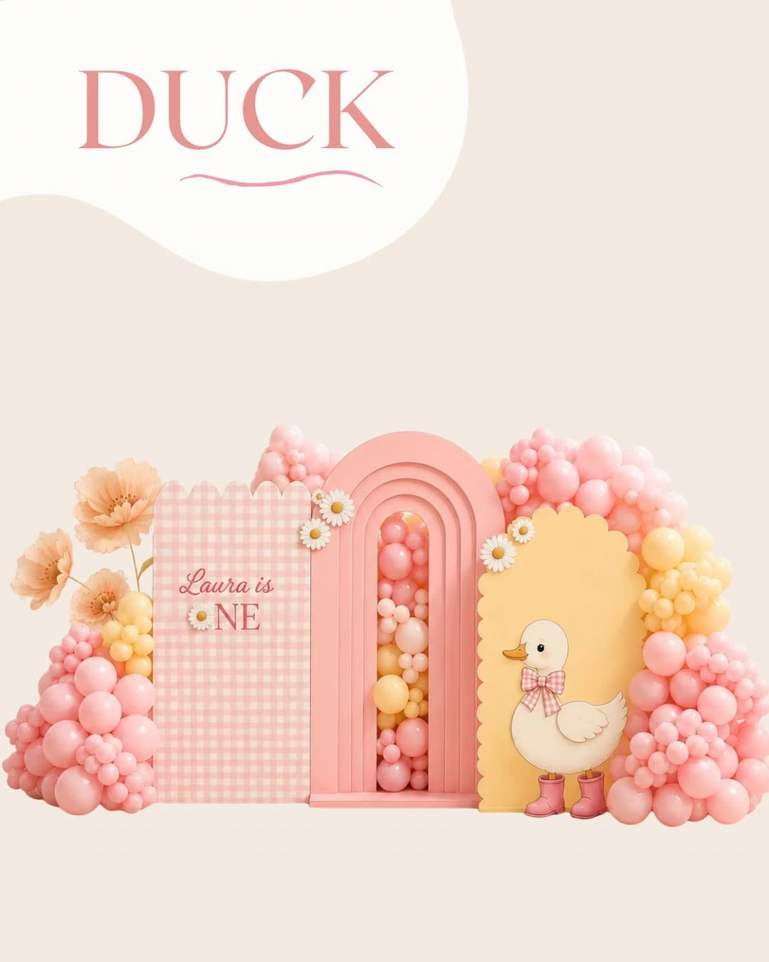 Dimensional Pond Backdrop one lucky duck birthday party