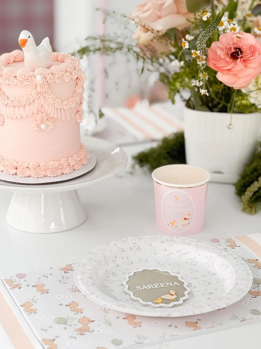 Ruffled Goose Smash Cake one silly goose birthday