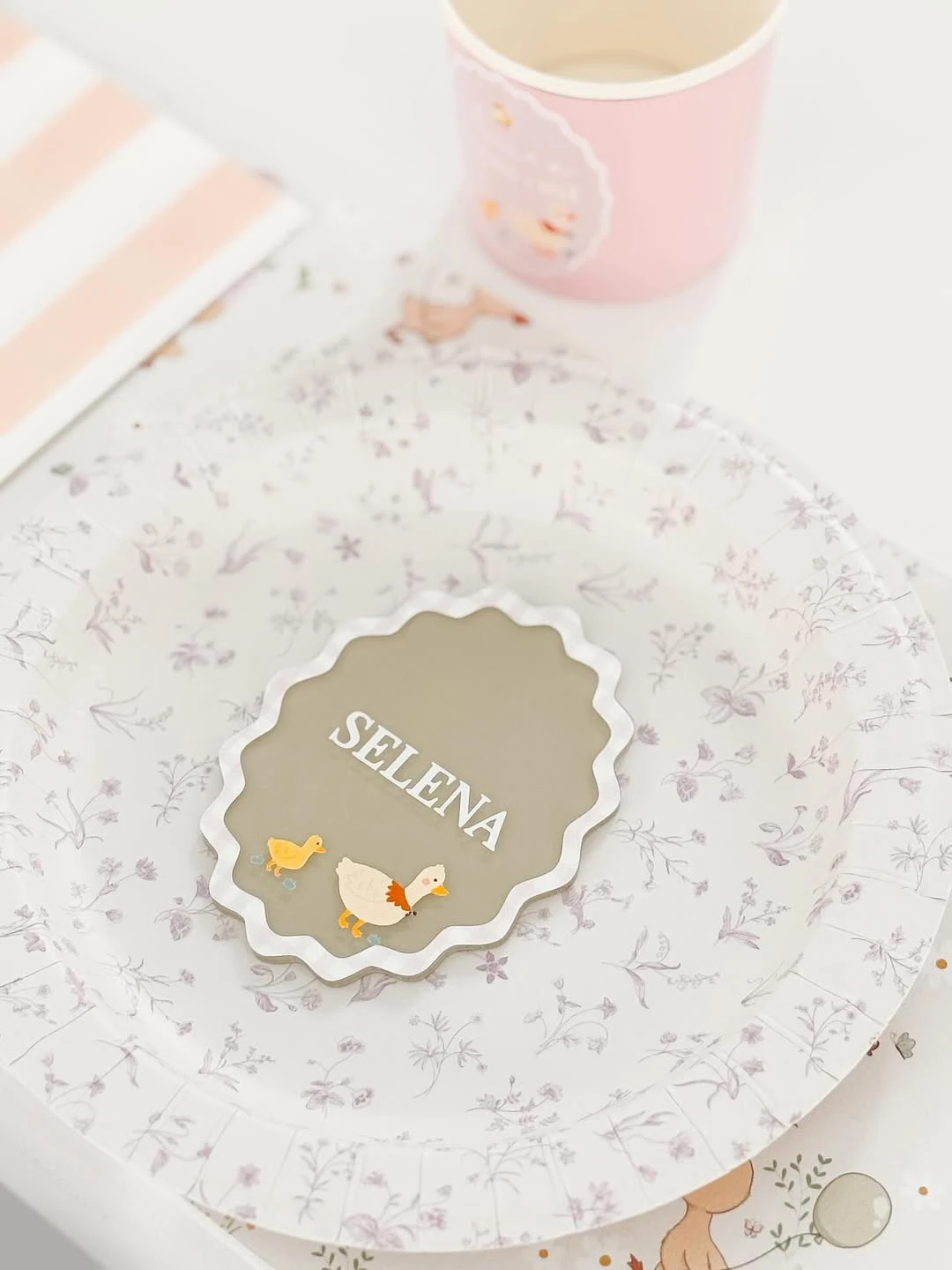 Illustrated Scalloped Place Cards one silly goose birthday