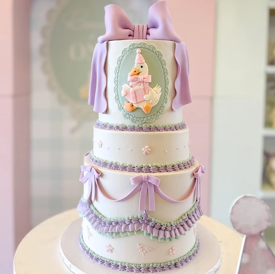 Cameo Goose Tiered Cake one silly goose birthday