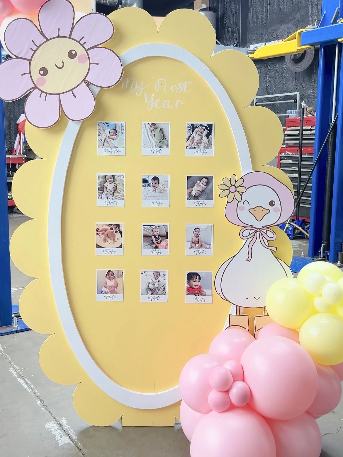 Scalloped Milestone Growth Board one silly goose birthday