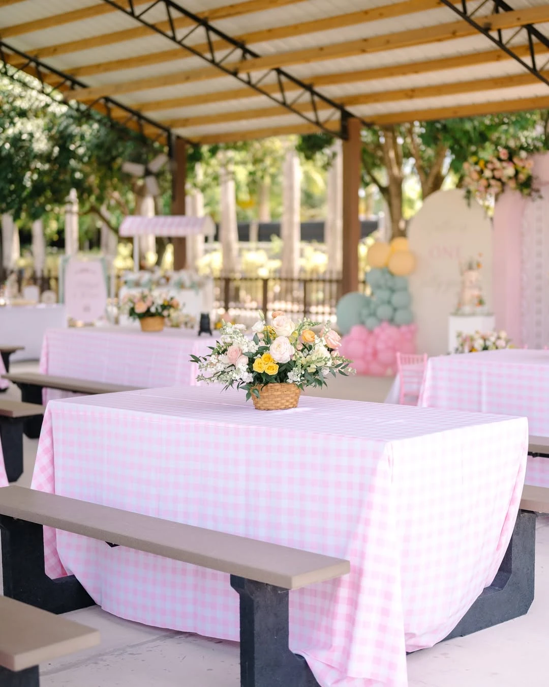 Gingham Picnic Tablescapes one silly goose birthday