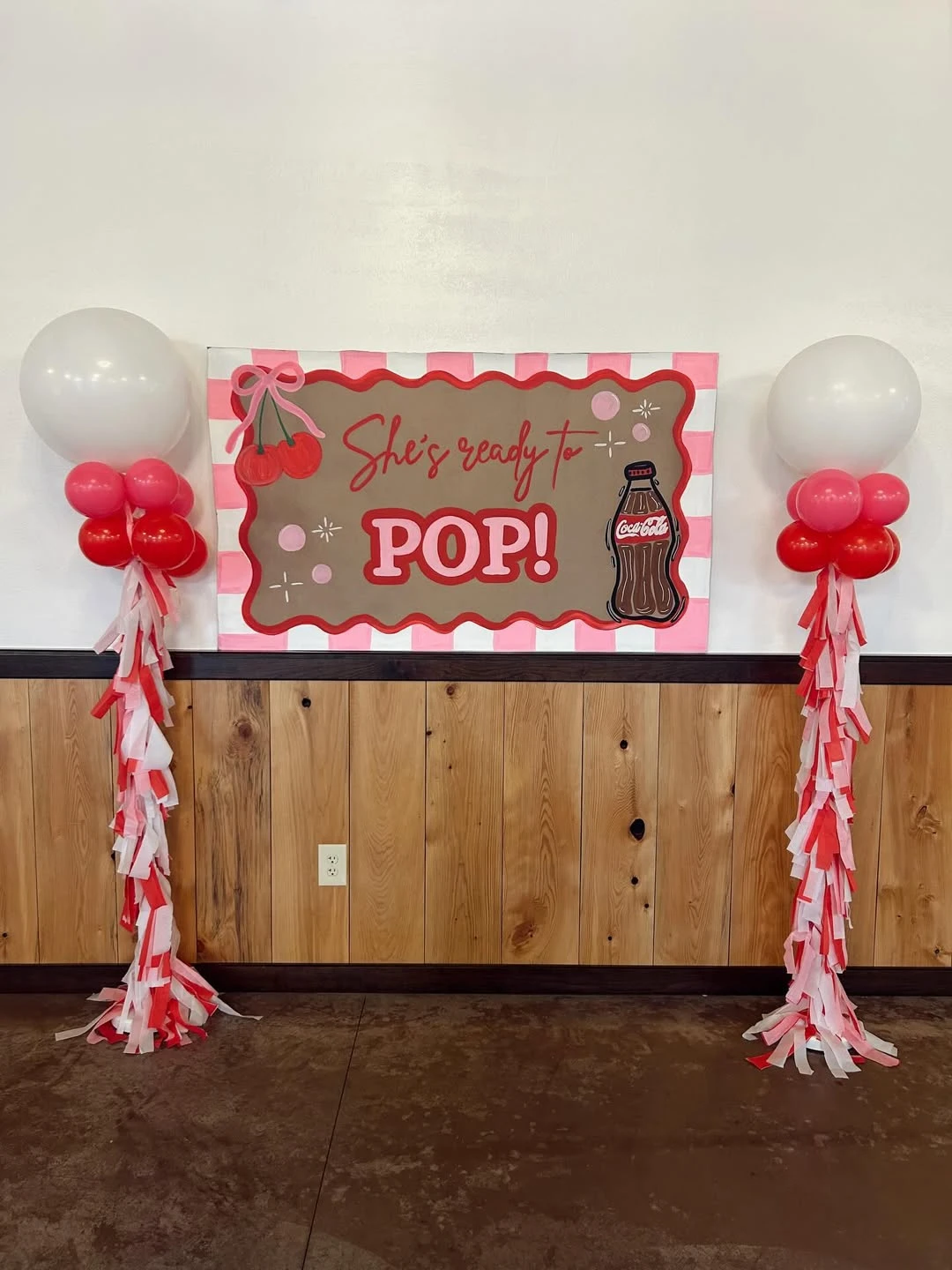 Classic Soda Parlor Banner she s ready to pop baby shower