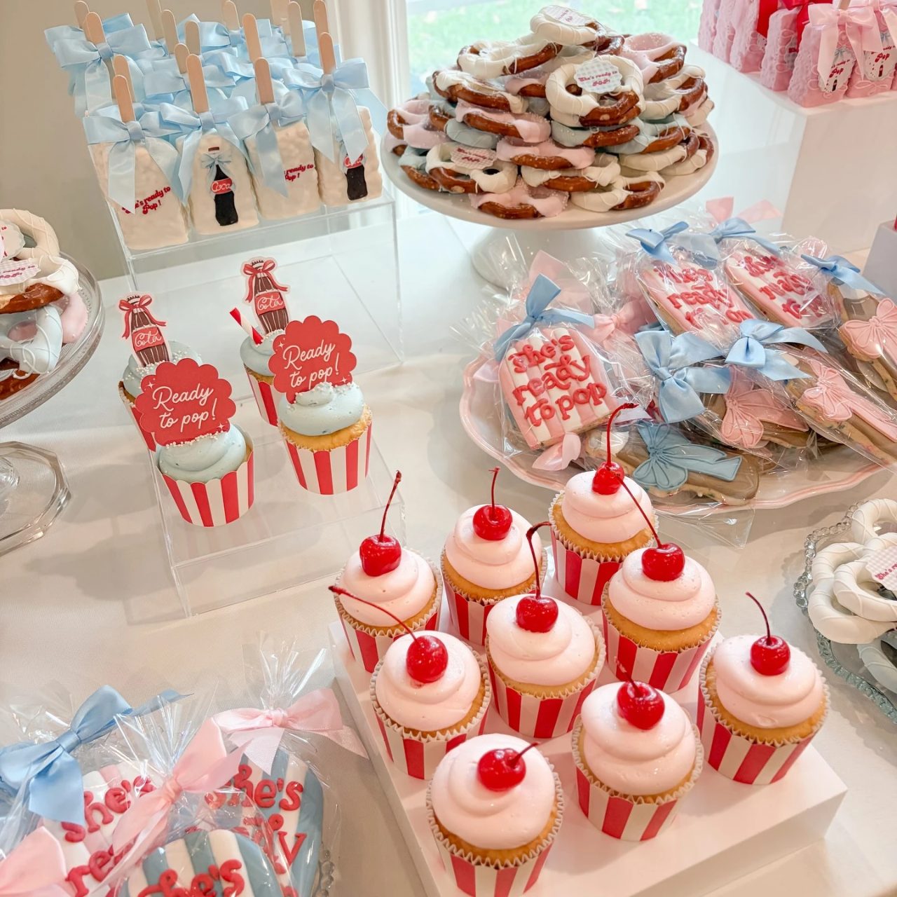 Cellophane Wrapped Sugar Cookies she s ready to pop baby shower