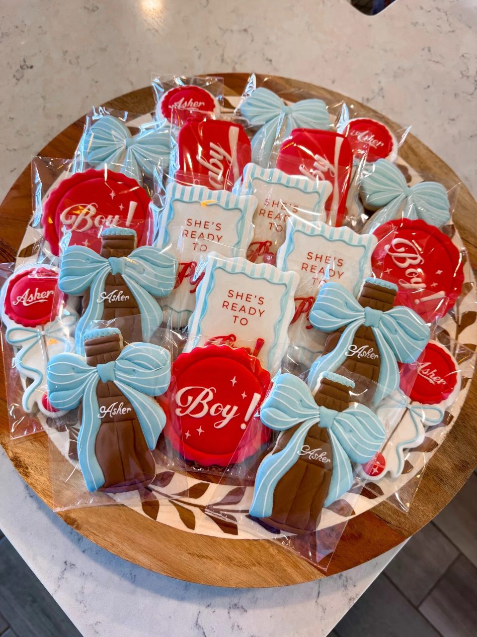 Iced Bottle and Cap Favors she s ready to pop baby shower