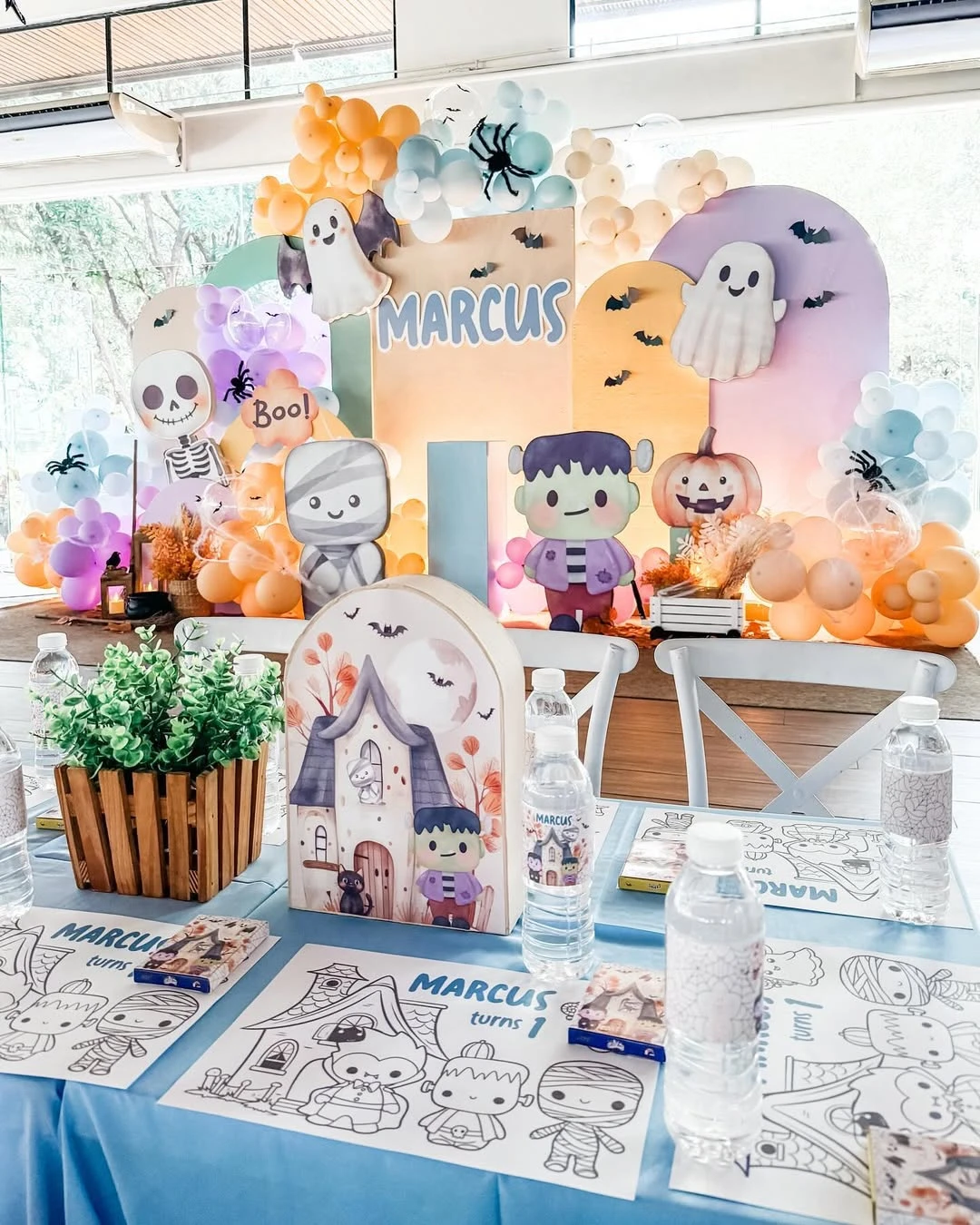 Multi-Layered Character Backdrop spooky one first birthday