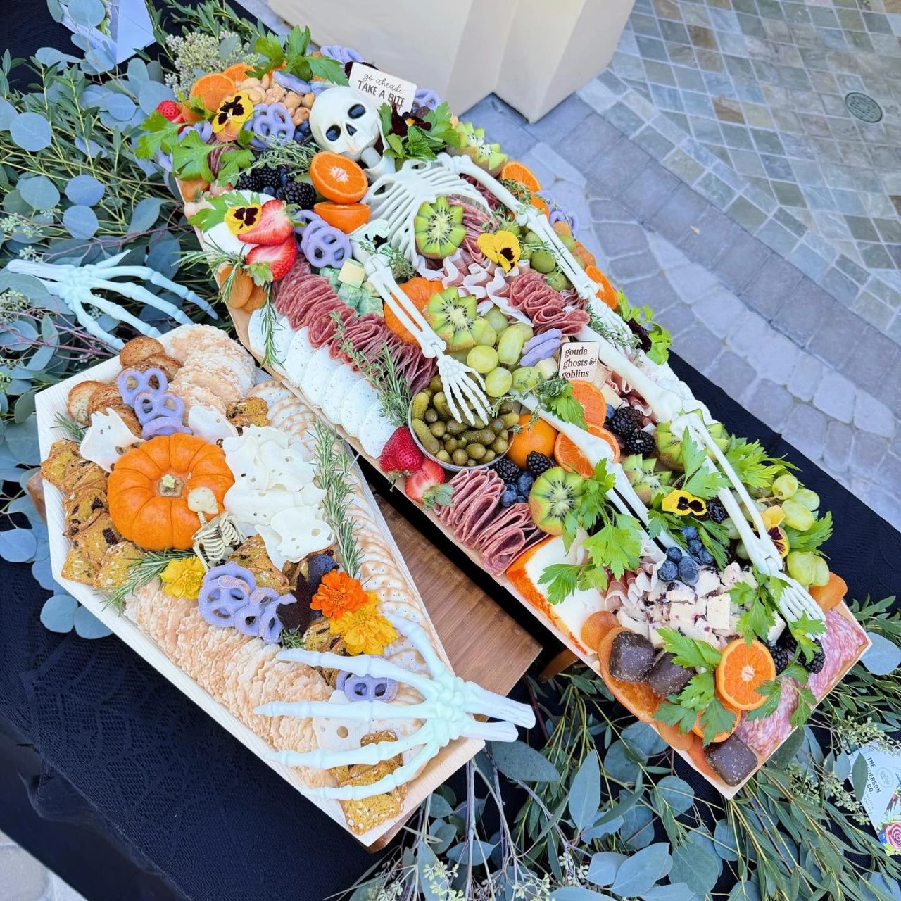 Skeleton Grazing Boards spooky one first birthday