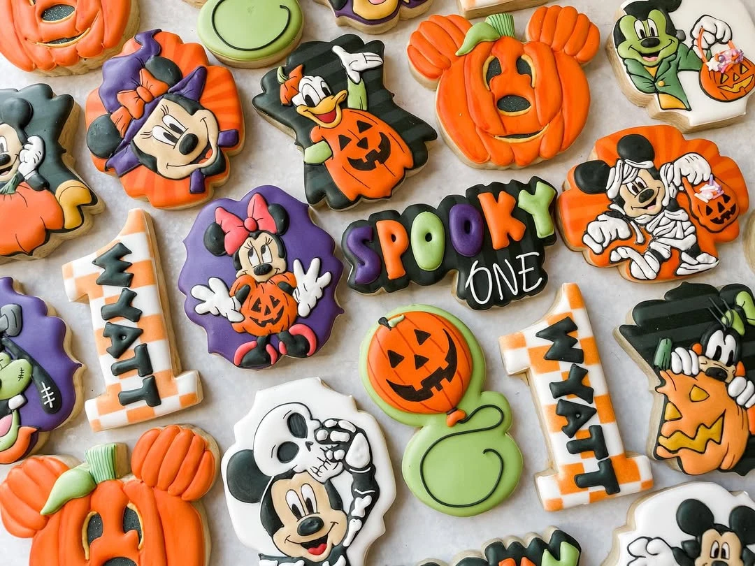 Character-Themed Icing Cookies spooky one first birthday