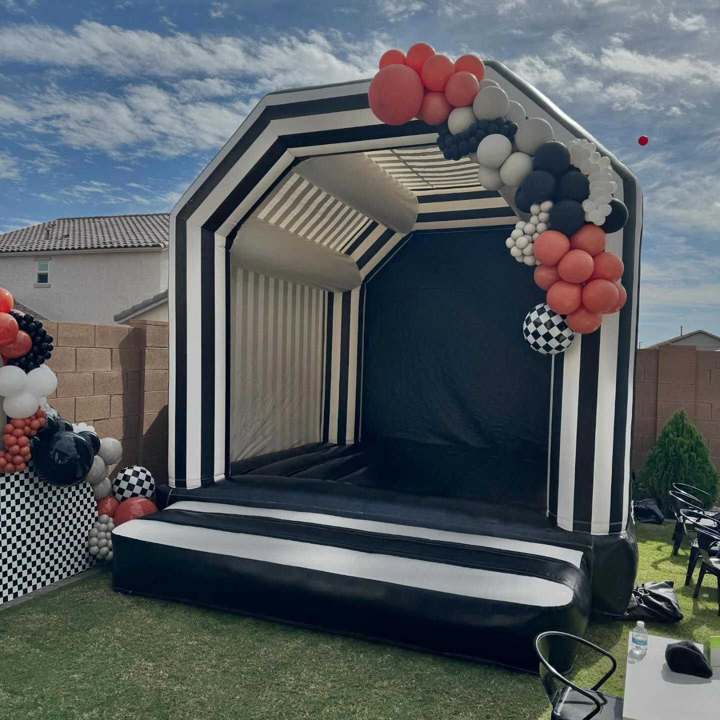Striped Inflatable Play Zone spooky one first birthday