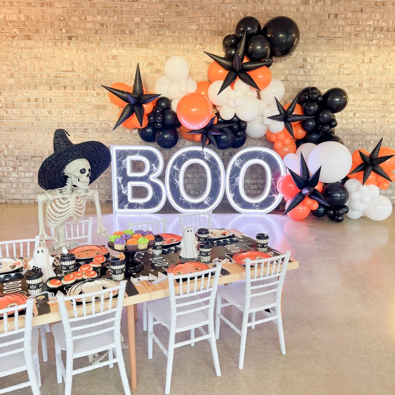 Illuminated Marquee Backdrop spooky one first birthday