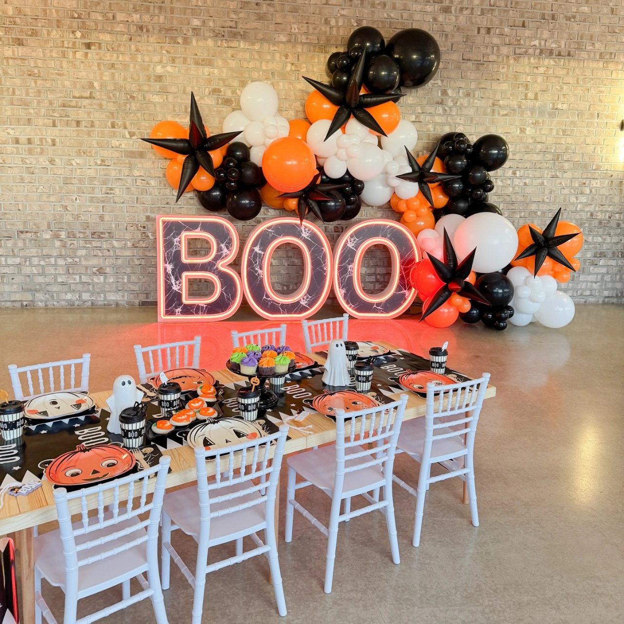 Illuminated Marquee Backdrop spooky one first birthday