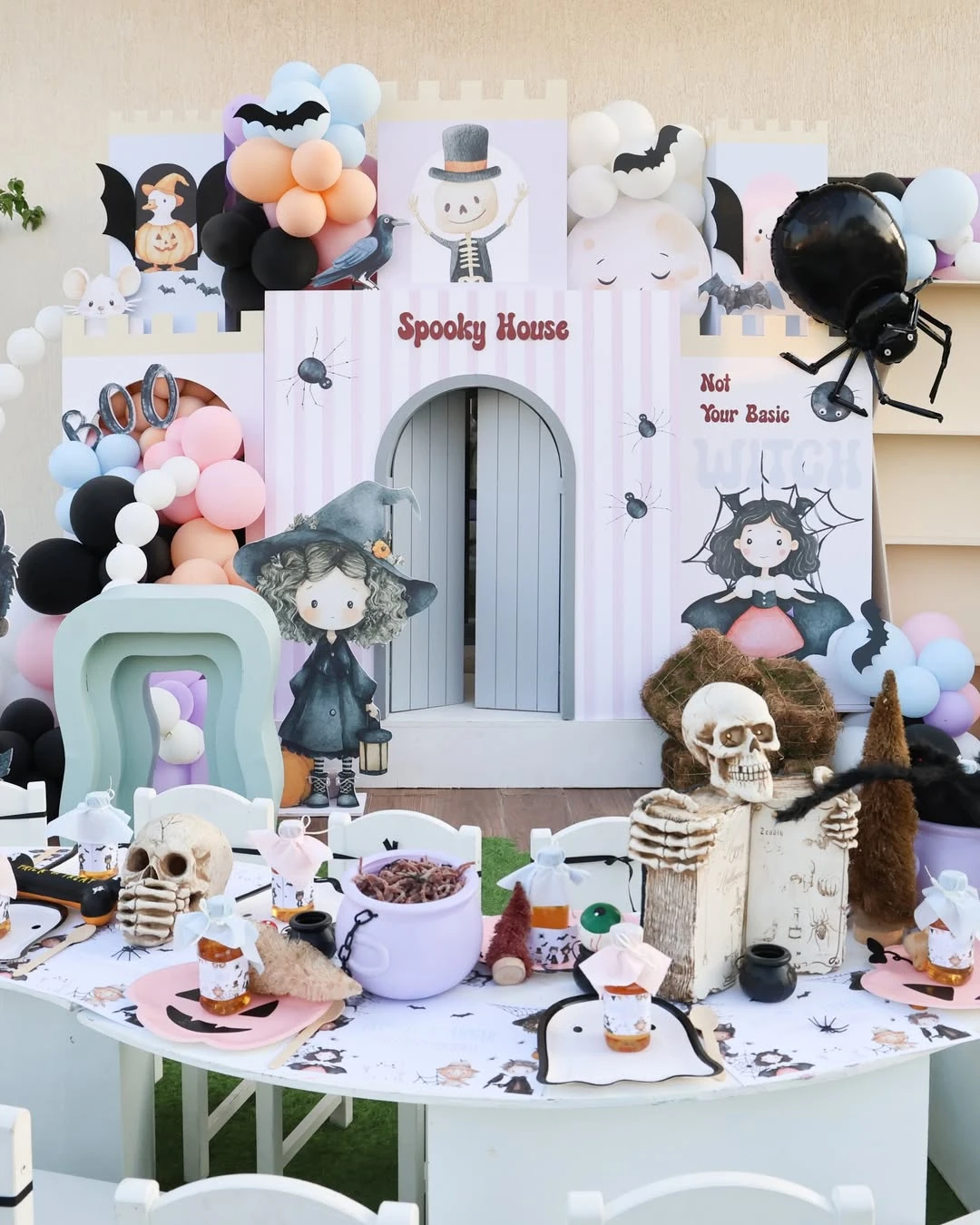 Pastel Spooky House Backdrop spooky one first birthday