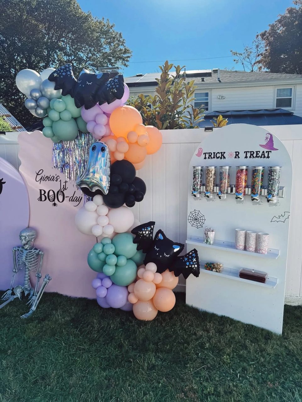 Ghost Character Backdrop spooky one first birthday