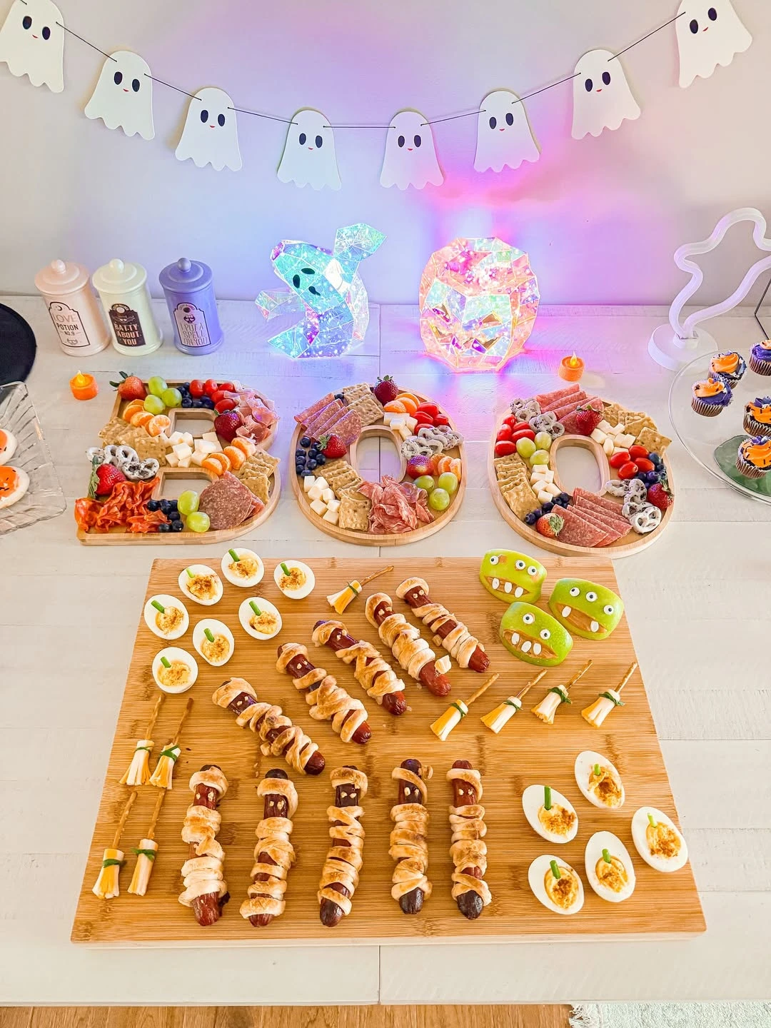 Letter-Shaped Grazing Trays spooky one first birthday