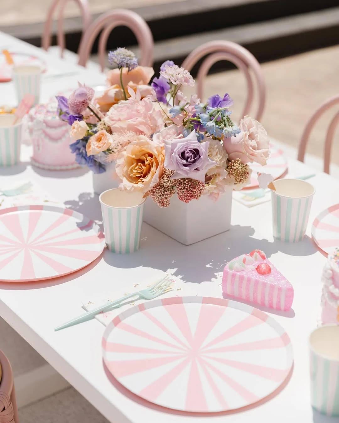 Candy-Striped Table Stationery sweet one first birthday