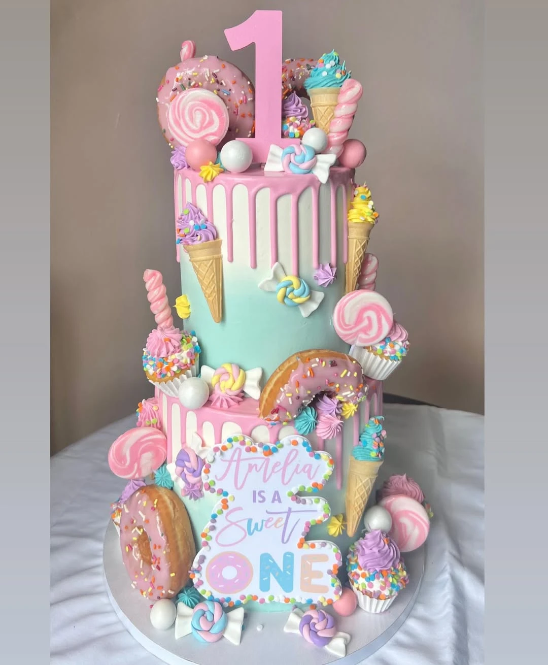 Maximalist Candy Shop Cakes sweet one first birthday