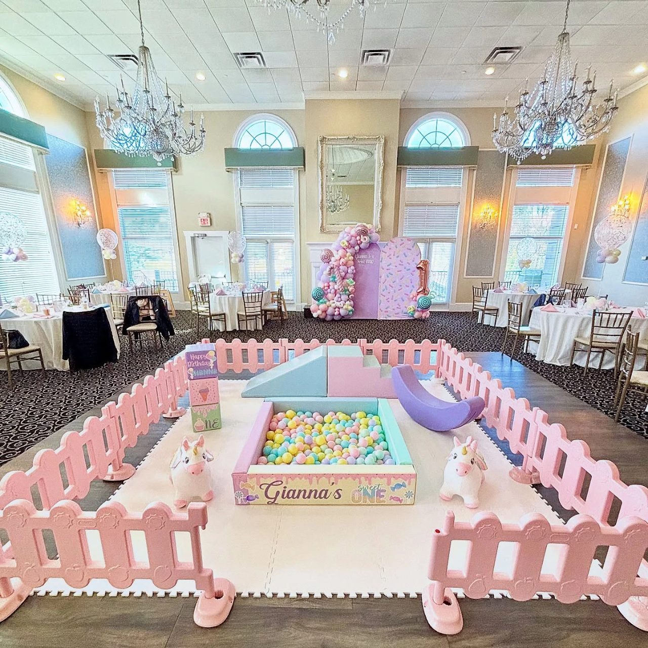 Pastel Soft Play Zone sweet one first birthday