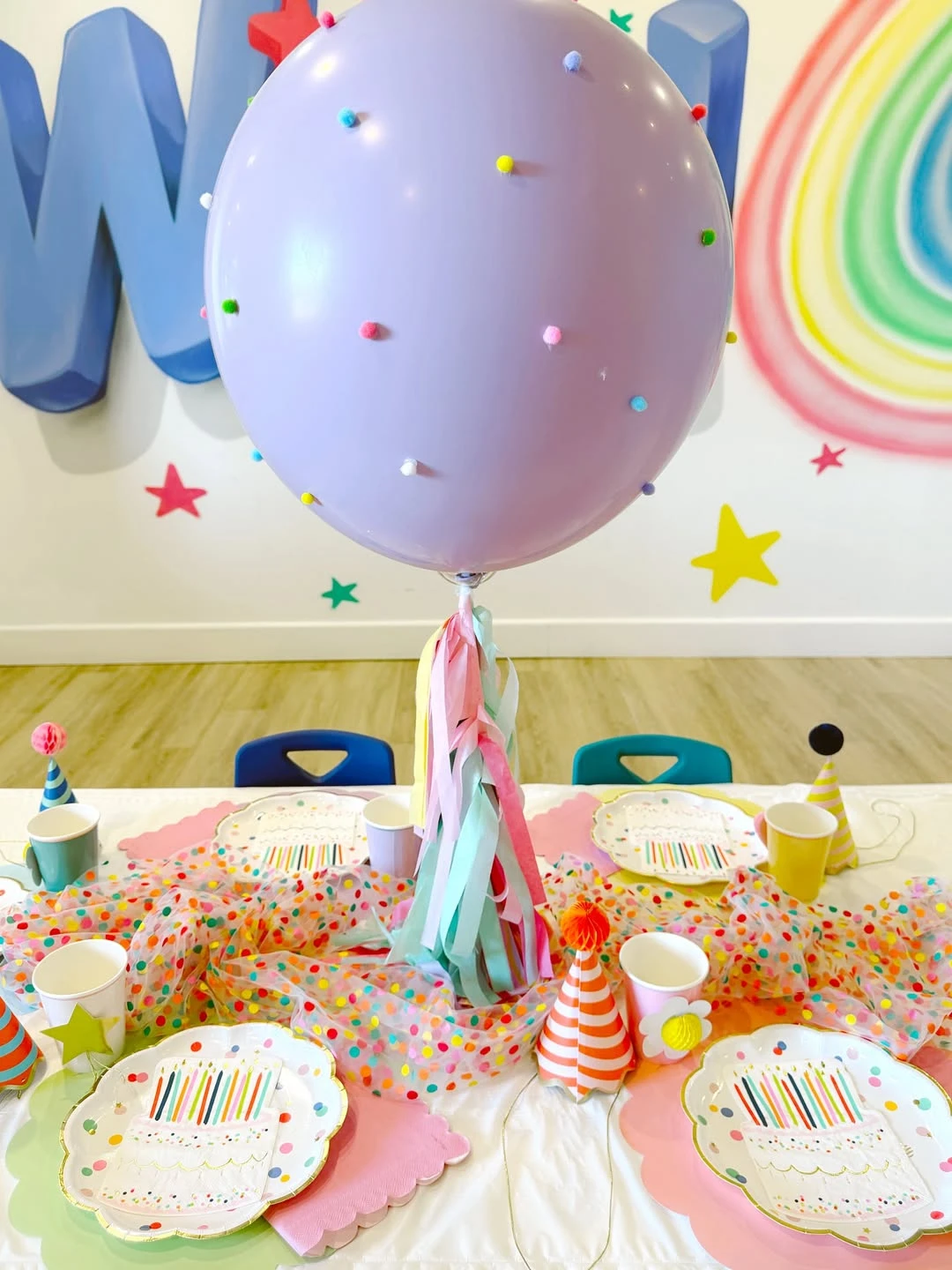 Giant Sprinkle Balloon Centerpieces sweet one first birthday