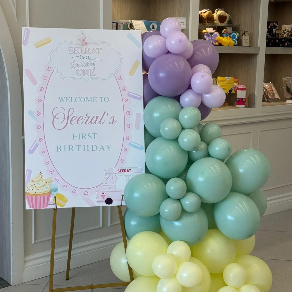 Pastel Sprinkle Entry Signage sweet one first birthday