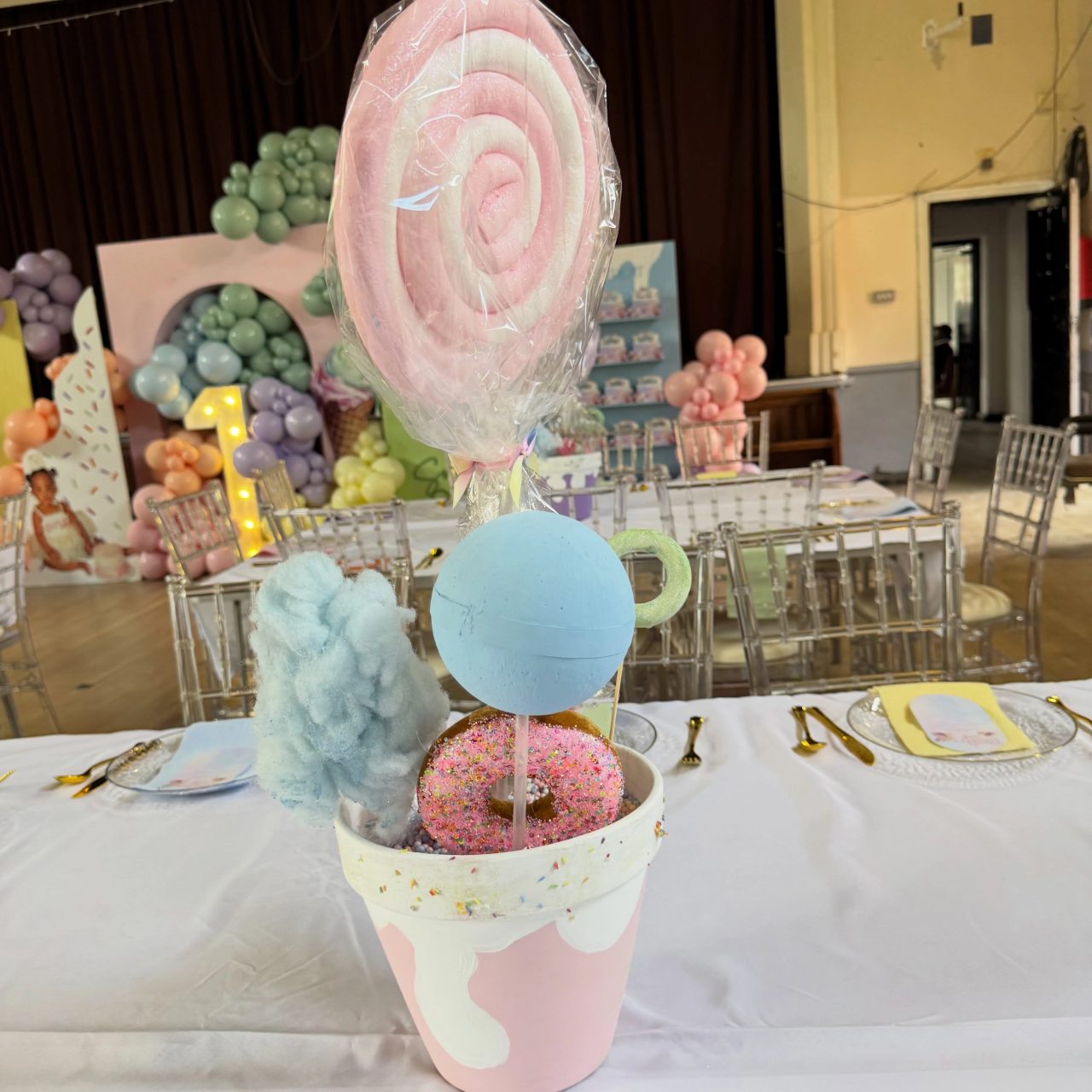 Oversized Sweet Treat Centerpieces sweet one first birthday