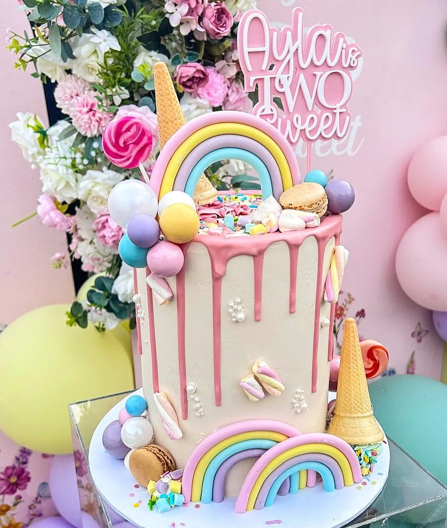 Multi-Textured Candy Drip Cakes sweet one first birthday