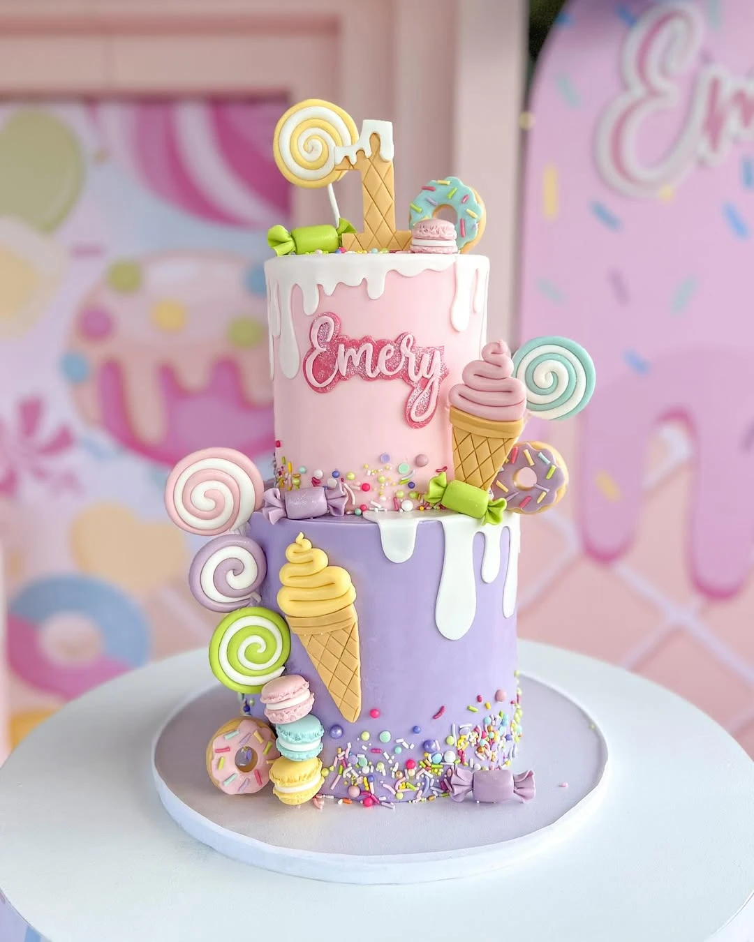 Sculpted Pastel Candy Cakes sweet one first birthday