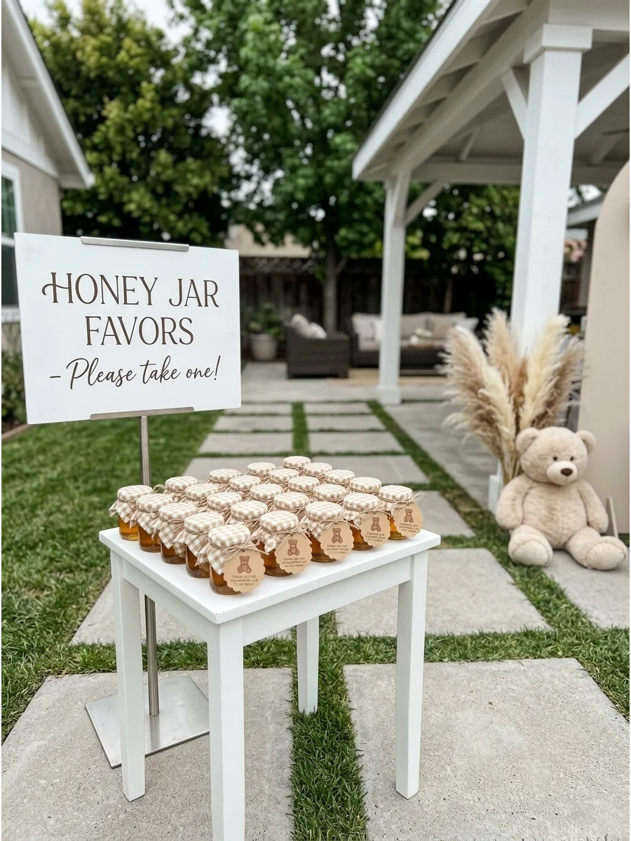 Simple Welcome Detail teddy bear baby shower