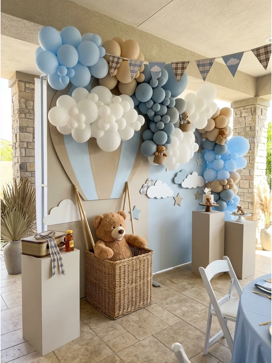 Teddy Bear Hot-Air Balloon Backdrop support view 1