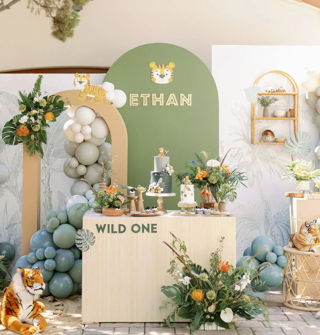 Layered Earth-Toned Arches wild one birthday party boys