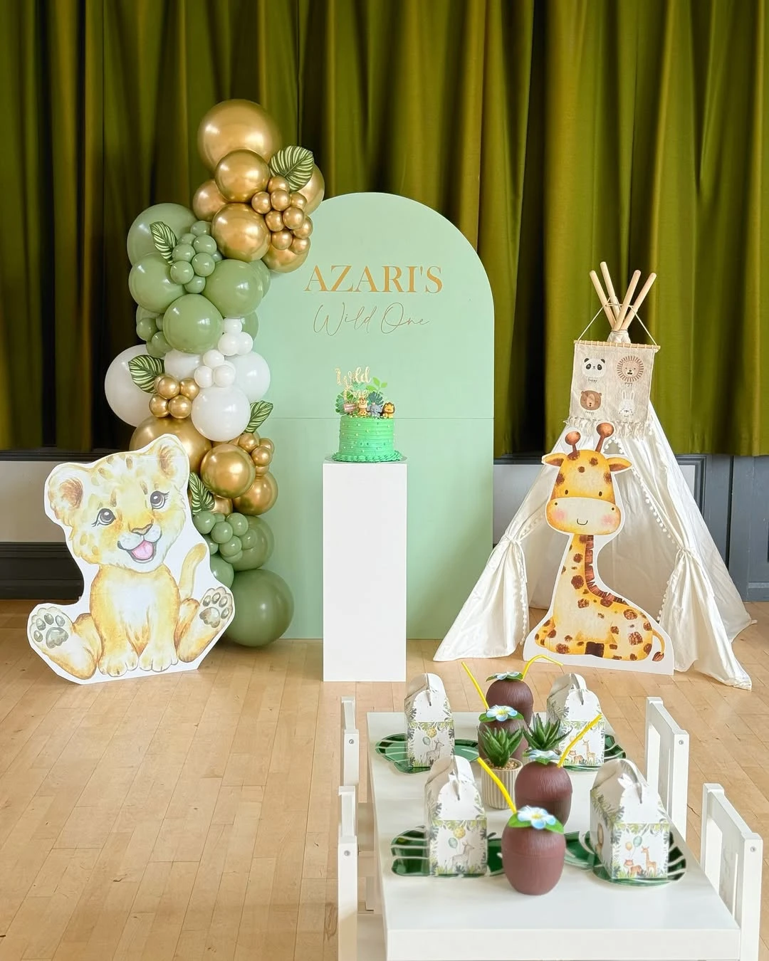 Sage Arched Focal Point wild one birthday party boys