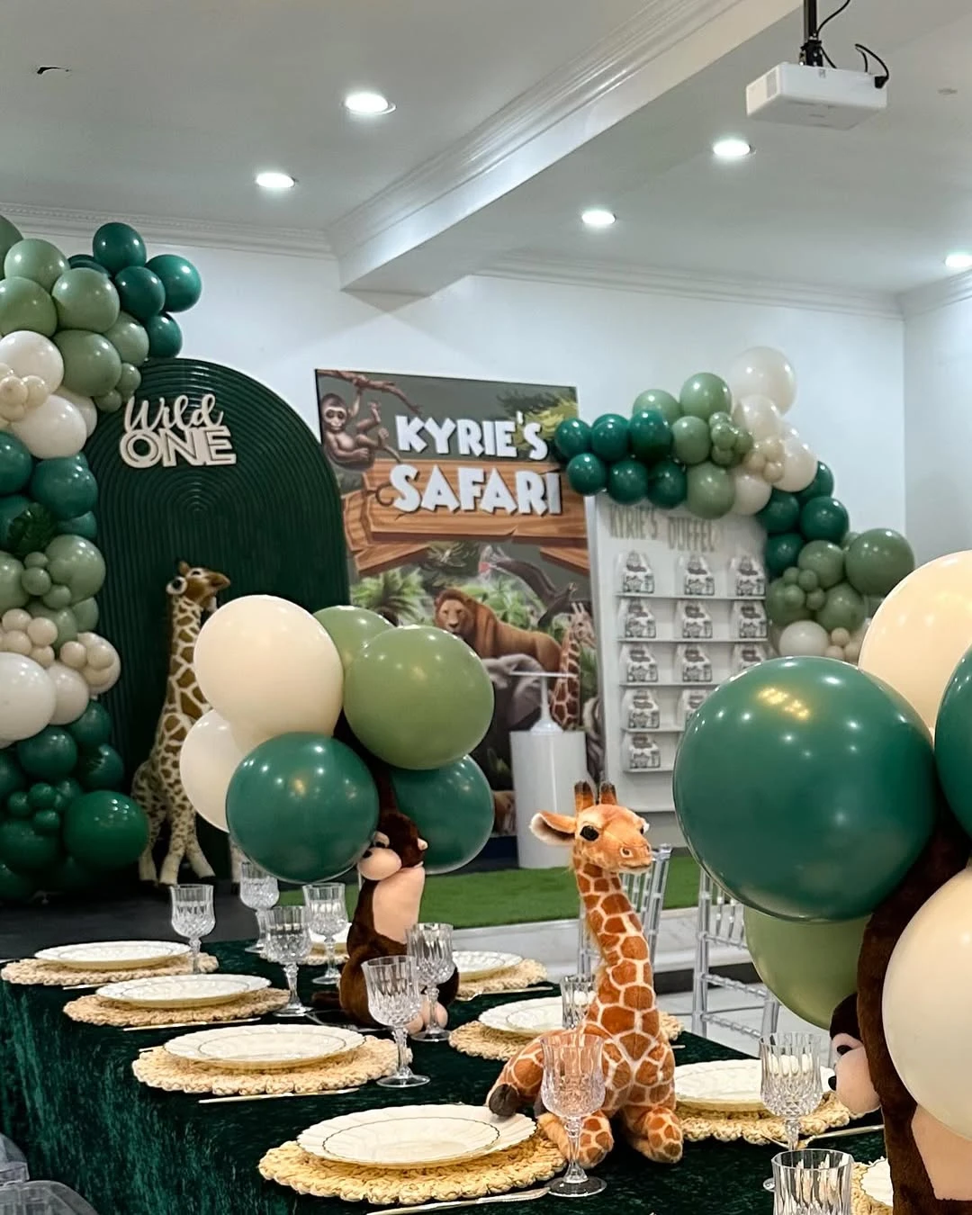Plush Animal Table Anchors wild one birthday party boys