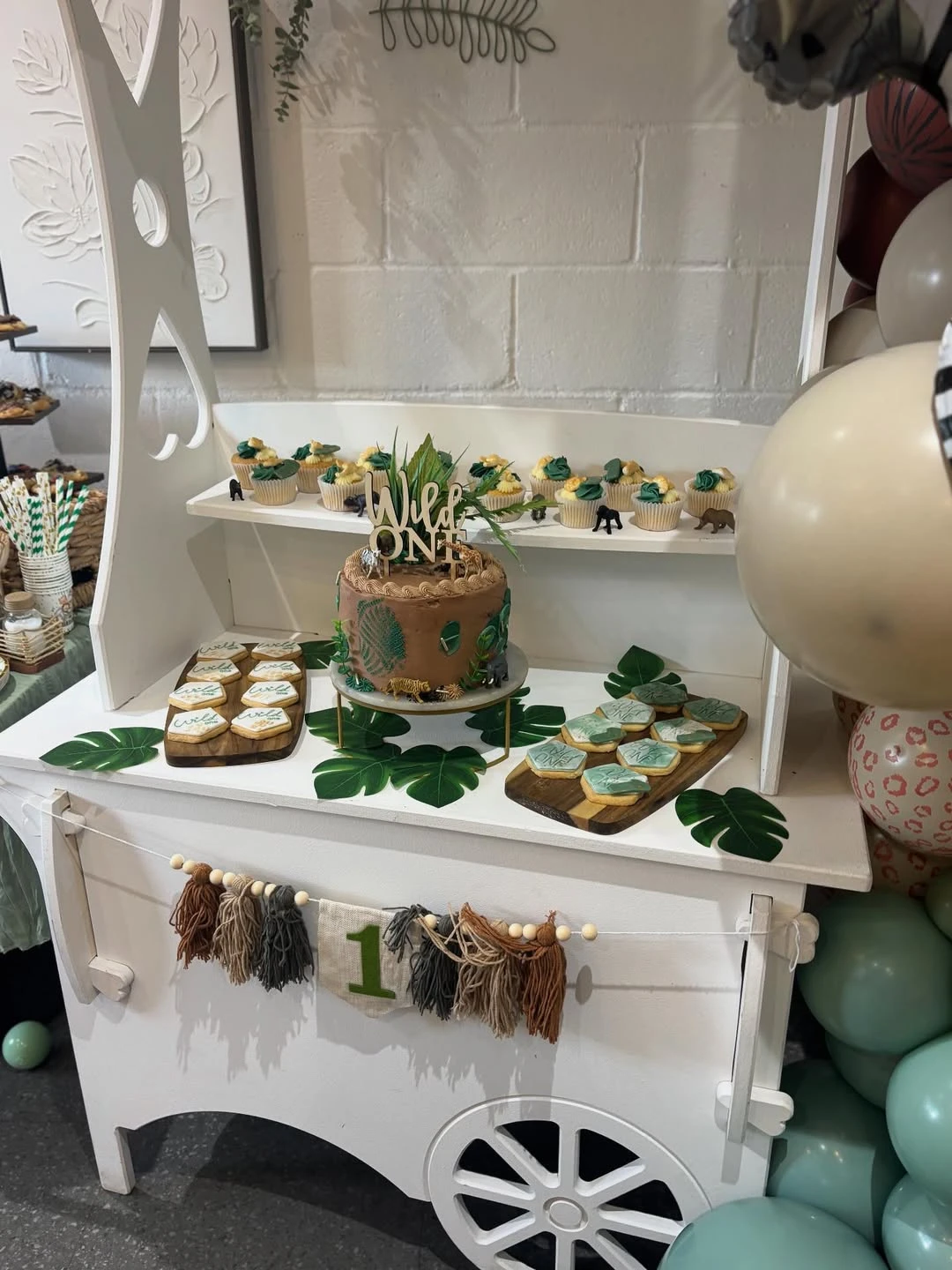Mobile Sweets Cart Station wild one birthday party boys