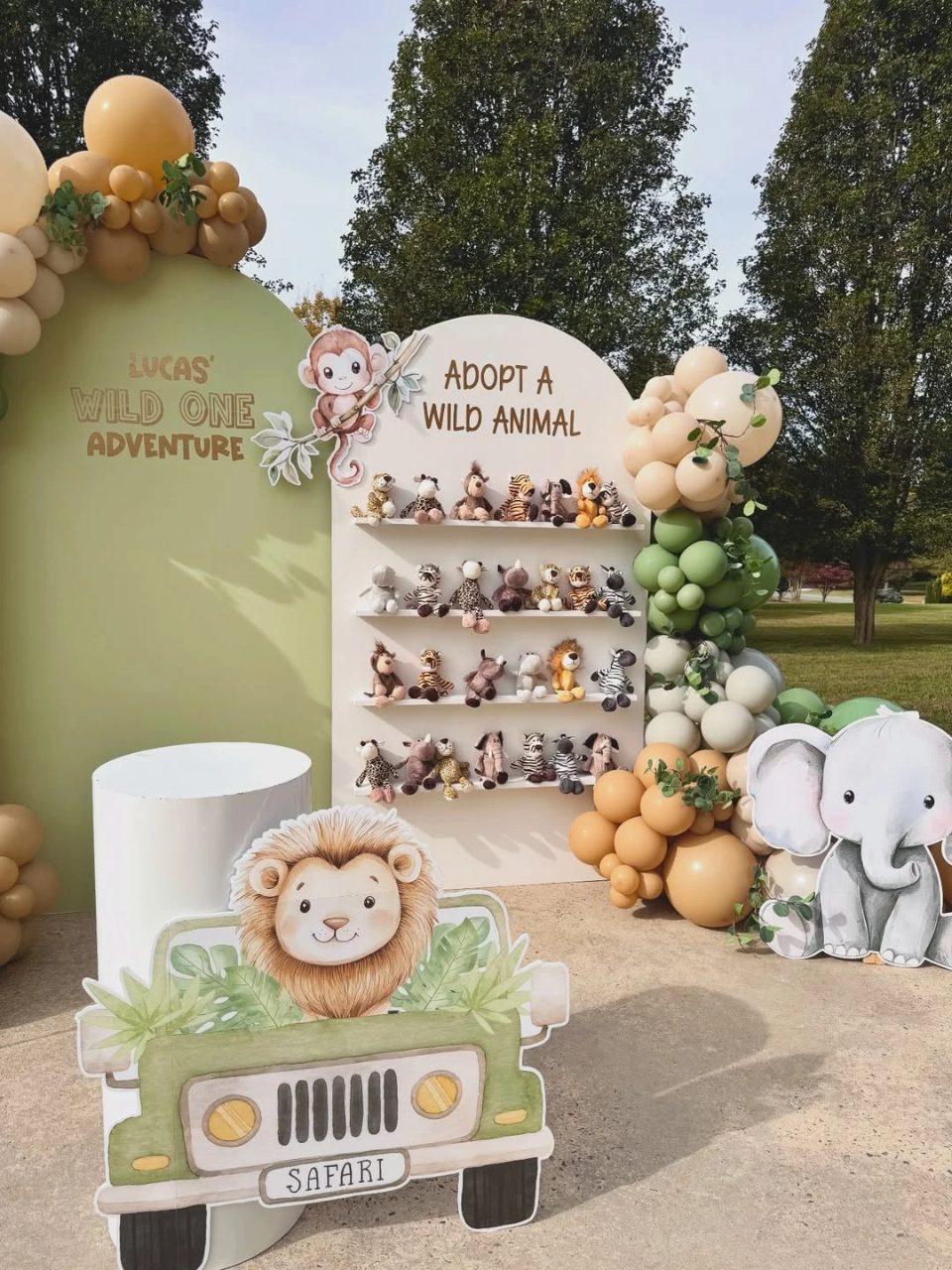 Interactive Safari Adoption Nook wild one birthday party boys